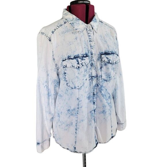 Ali & Kris Light Stone Wash Long Sleeve Shirt (Size 3X) - Picture 6 of 6